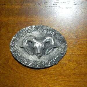 93 EJC Ram Big Horn Sheep Head Skull Belt Buckle